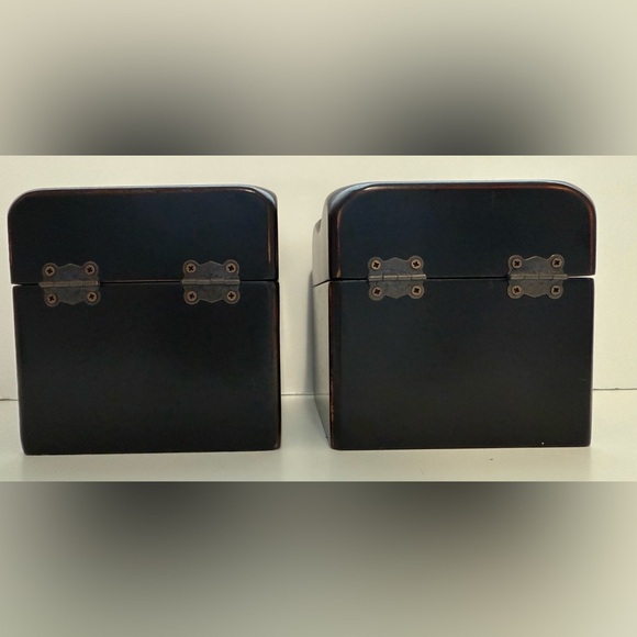 Set of 2 Dark Decorative Boxes with Metal Clasp - Picture 4 of 9